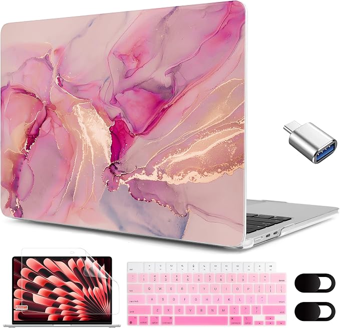 MEEgoodo for M4/M3/M2 MacBook Air 15.3 inch Case 2025 2024 2023, Case Fit Model by MEEgoodo