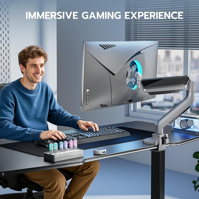 ARES WING Single Monitor Arm, Heavy Duty Adjustable Monitor Arm - Image 9