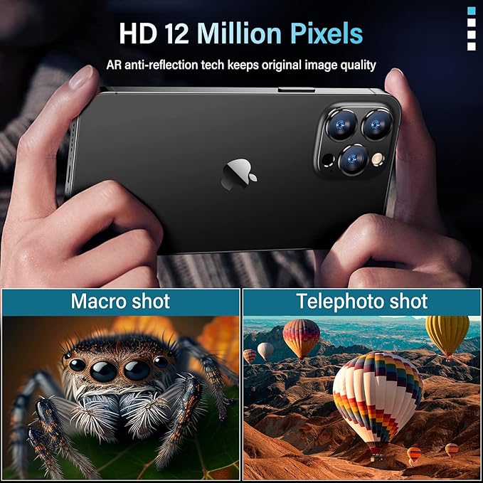 Uyiton for iPhone 12 Pro Max Camera Lens Protector, 9H Tempered Glass Camera - Image 3