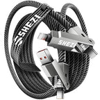 SHEZI Nylon Braided 4 in 1 USB C Cable 60W 10FT Compatible by SHEZI