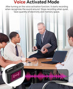 128GB Digital Voice Recorder, Rechargeable Audio Voice Activated Recorder – - Image 4