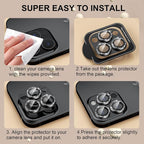 beuxece Compatible for iPhone 16 Pro/iPhone 16 Pro Max Camera Lens Protector - Image 7