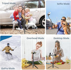 ATUMTEK 63"" Phone Tripod, Extendable Selfie Stick Tripod - Image 8