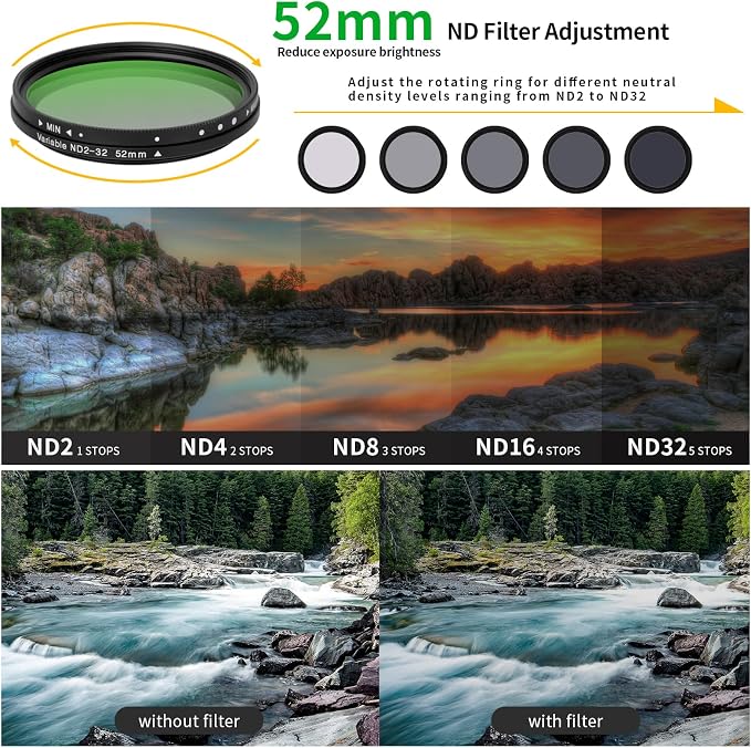52MM Variable ND2-32 Filter for Phone, Compatible - Image 2