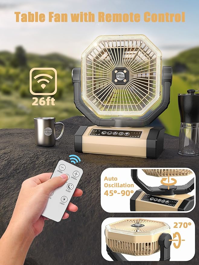 Camping Fan Rechargeable - Image 3