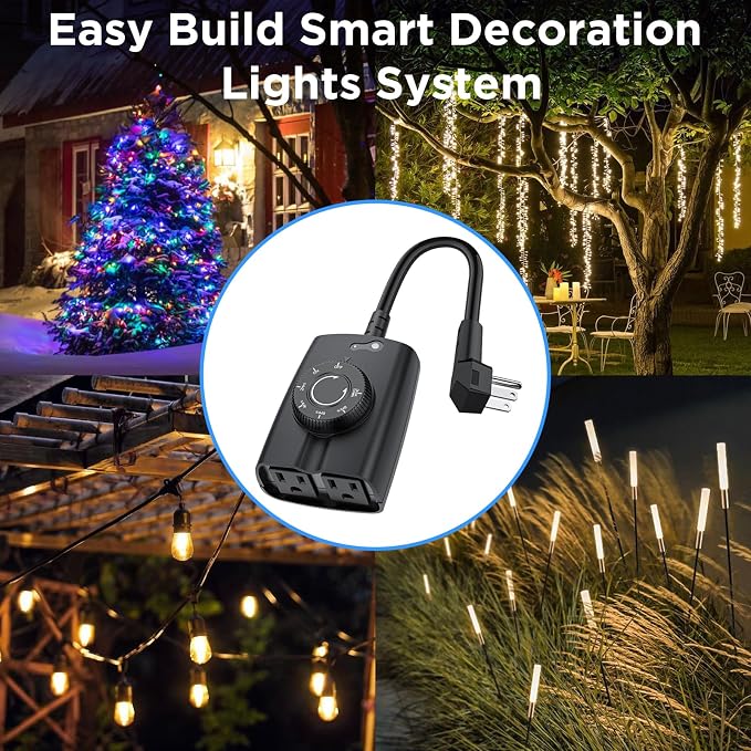 G-ELEK Outdoor Timer Outlet Waterproof, 24 Hour Outdoor Light Timer, Timers - Image 2