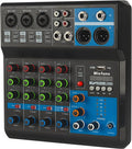 Mini audio DJ mixer Sound Board Console System, 5 Channel 48V Phantom Power by micfuns