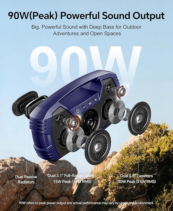 IPX7 Waterproof Outdoor Bluetooth Speaker, 32H Playtime, Floating Design - Image 2
