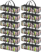 Lifewit CD Storage Bags 12 Pack, Front Window Zipper Design, Stackable Media by Lifewit