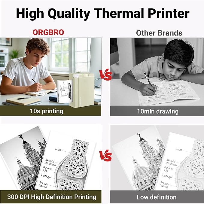 ORGBRO Sticker Printer Machine, X3 Mini Printer Print Pods Portable Thermal - Image 5