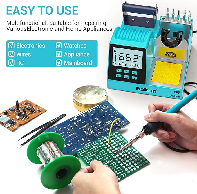 90w Soldering Station, Electronic Digital Display Soldering Iron Station Kit - Image 7