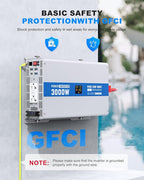 3000W Pure Sine Wave Power Inverter 24V DC to 120V AC Converter 6000 Watt Peak - Image 3