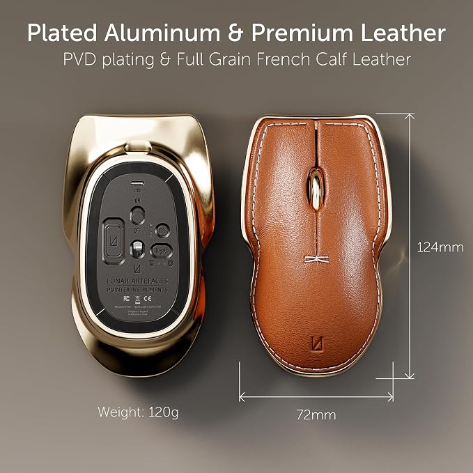 LUNAR ARTEFACTS Ambidextrous Rechargeable Bluetooth Wireless Computer Mouse - Image 4
