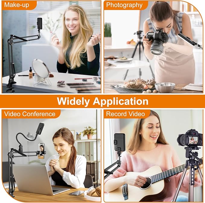Overhead Phone Mount with 60 LED Portable Selfie Light and Phone Holder - Image 7