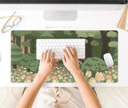 Anime Forest Desk Mat, Cute Green Mouse Pad, Kawaii Aesthetic Full Desktop Pad - Image 6