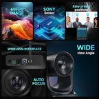 Wireless Conference Room Webcam, Church Live Streaming 20X USB 1080P 60fps PTZ - Image 8