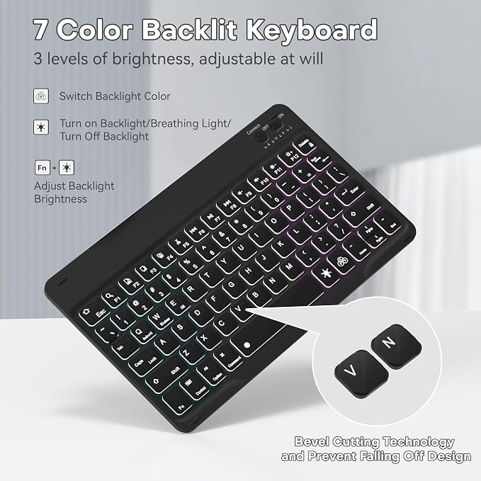 YBING for iPad A16 Case with Keyboard 11th &10th Generation, 360 Rotation - Image 4