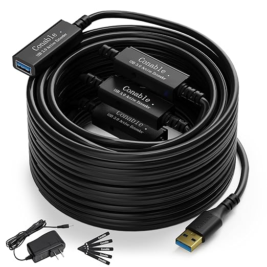 USB 3.0 Active Extension Cable 100 Feet, Long USB Type-A Male to Female by Conable