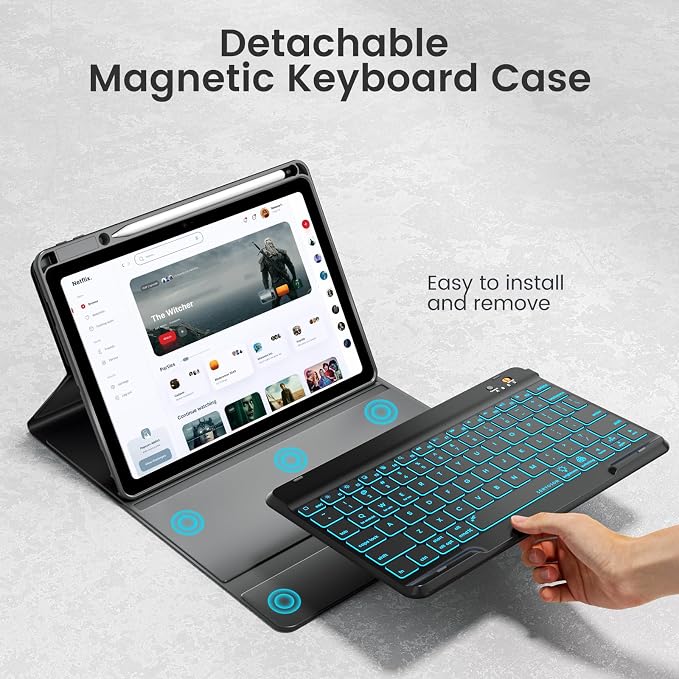 OYEEICE Keyboard Case for iPad Pro 12.9 inch & New Air 13 inch M2, 7 Color - Image 4