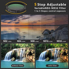 52MM Clip-on Variable ND2-32 Phone Lens Filter Kit, Ultra Slim Multi-Coated - Image 2