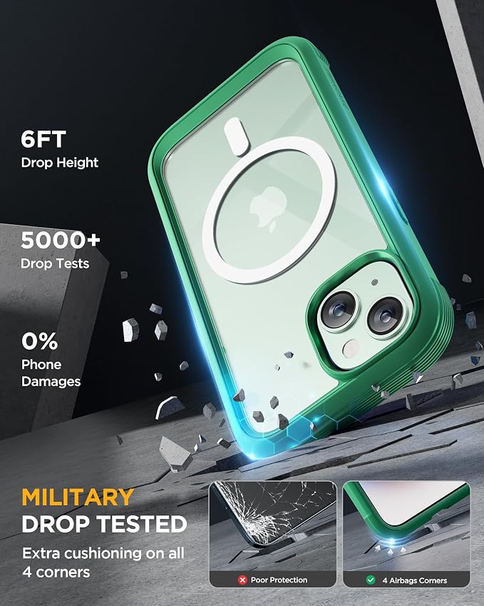 Miracase Magnetic for iPhone 15 Plus Case 6.7'' Full-Body Military Drop Proof - Image 5