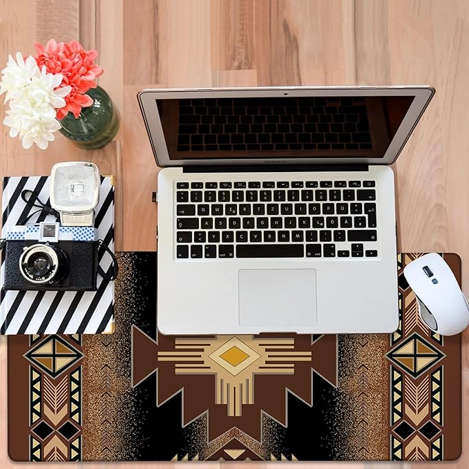 Large Mouse Pad Aztec Pattern Gaming Desk Pad Computer Keyboard Non-Slip - Image 6