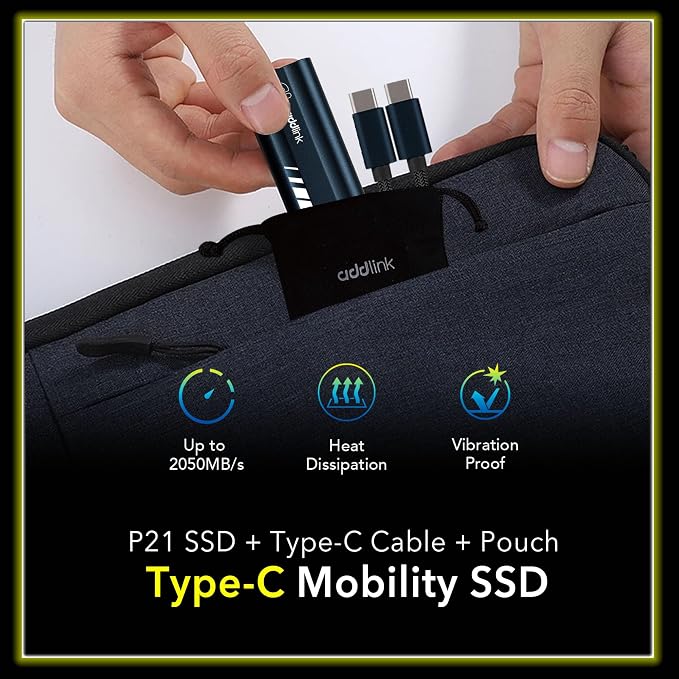 Addlink P21 1TB Portable External SSD, 000MB/s Read, USB 3.2 Gen 2x2, - Image 6