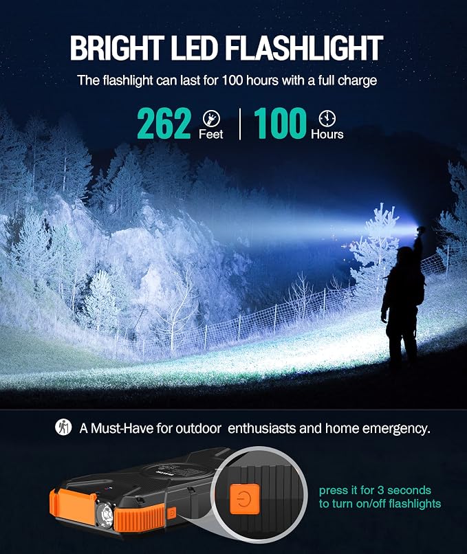 BLAVOR Solar Power Bank, PD18W QC3.0 Fast Charging 10W Wireless Charger - Image 7