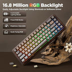 YUNZII WOOD68 Wireless Mechanical Keyboard, 65% Layout Wood Gaming Keyboard - Image 7