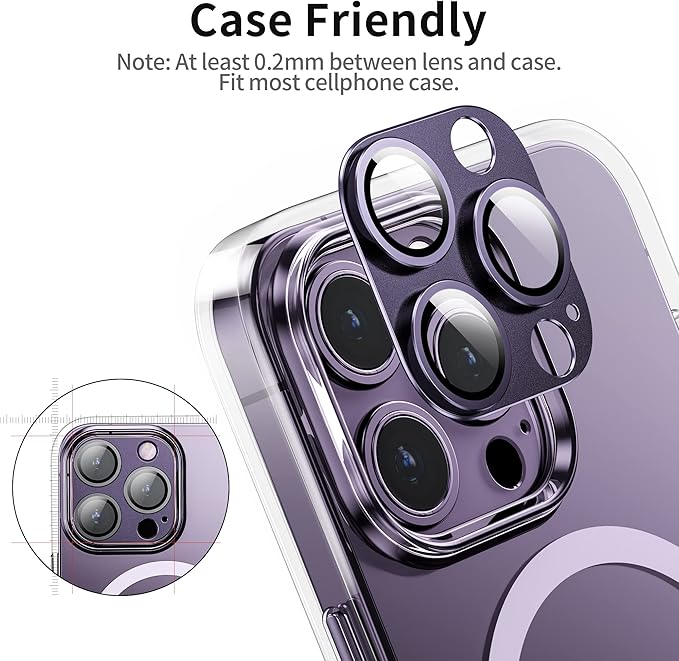 Camera Lens Protector for iPhone 14 Pro/iPhone 14 Pro Max, Alloy Metal Camera - Image 5