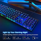 RisoPhy Mechanical Gaming Keyboard, RGB 104 Keys Ultra-Slim LED Backlit USB - Image 2