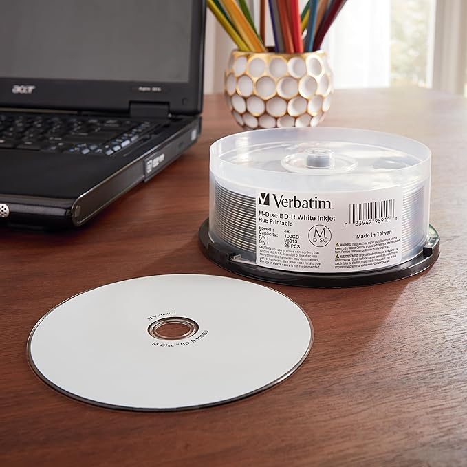 Verbatim M DISC BD-R 100GB 4X White Inkjet Hub Printable Blank Blu-Ray - Image 3