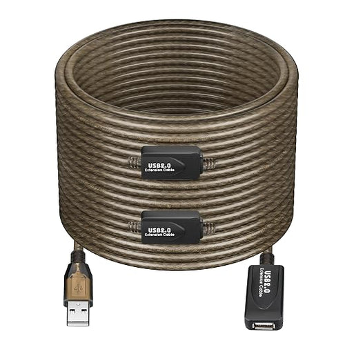 100 FT USB Extension Cable, USB 2.0 Type A Male to A Female Active Repeater by Unknown