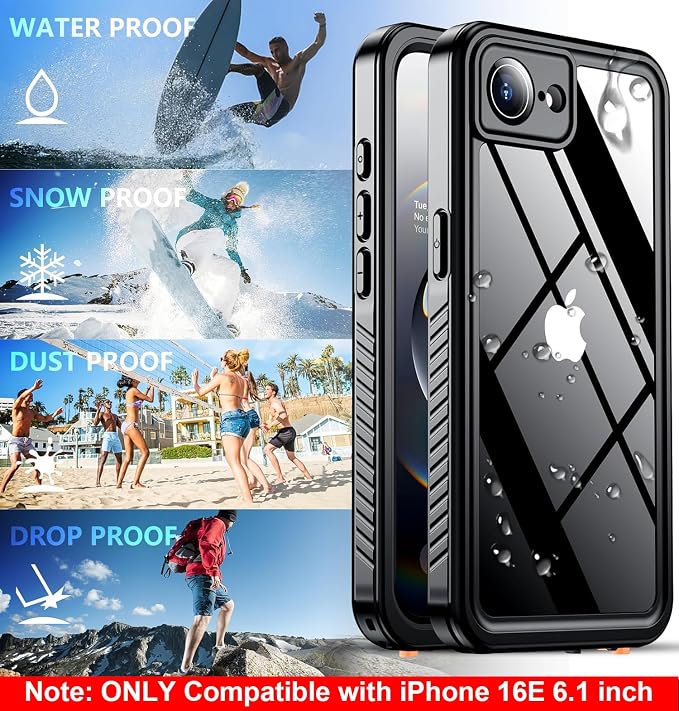 SPIDERCASE for iPhone 16e Case Waterproof, Built-in Screen & Camera Lens - Image 8