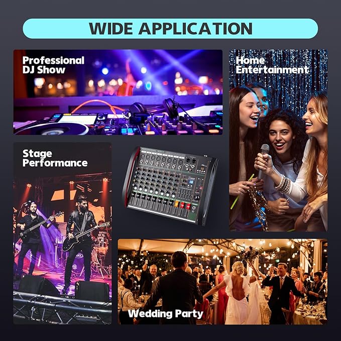 Audio Mixer 8 Channel, Professional Music Sound Mixer Board - Image 2
