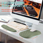 2-in-1 Ergonomic Set, Wave Rise Keyboard Wrist Rest and Massage Bulge Slope - Image 5
