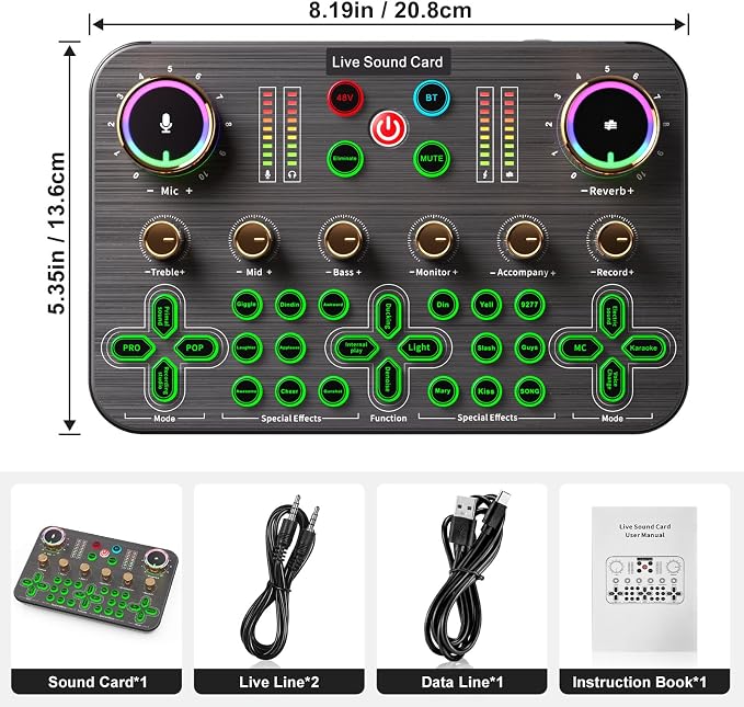 Facmogu K600 Gaming Audio Mixer, Streaming Audio Mixer - Image 7