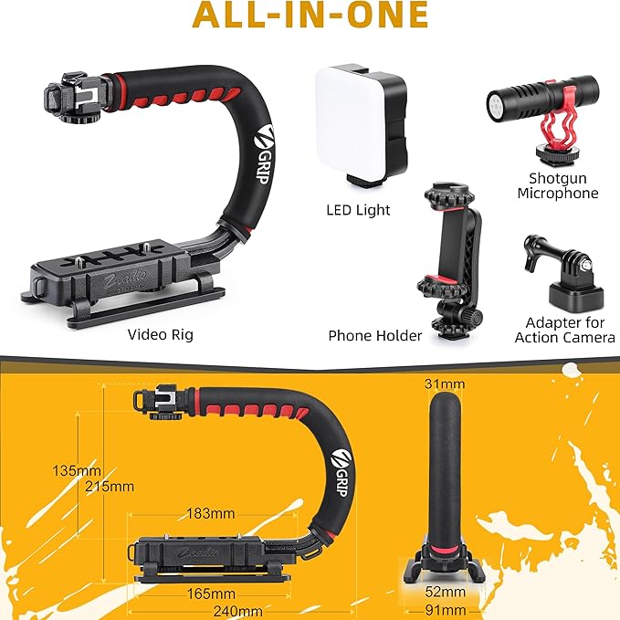 Zeadio Camera Stabilizer, Handle Grip Handheld Stabilizer - Image 2