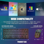 RedThunder K84 Wireless Keyboard and Mouse Combo, Rainbow Backlit Rechargeable - Image 6