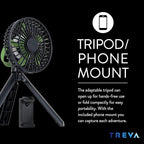 Treva 5 Inch Tripod Fan with Built-In Light and Attachable Phone Mount - Image 3