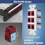 Everest 90° Angled RJ45 Cat5e Keystone Jacks 10-Pack in Red - Image 6