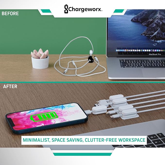 Magnetic Cable Clips – Chargeworx Cord Organizer - Image 3