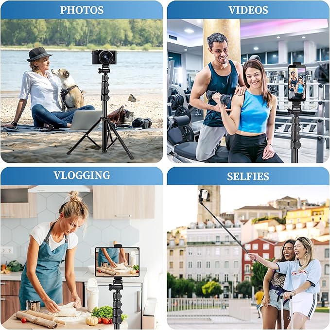 Phone Tripod, Aluminum Alloy Selfie Stick Tripods, Compatible - Image 2