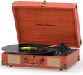 Vinyl Record Player with Bluetooth Output & Input, Treble & Bass Control by TANLANIN
