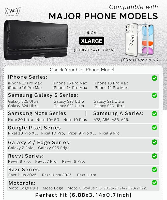 Phone Holster for Men with Credit Card Slot, Cell Phone Case, Fits iPhone - Image 6