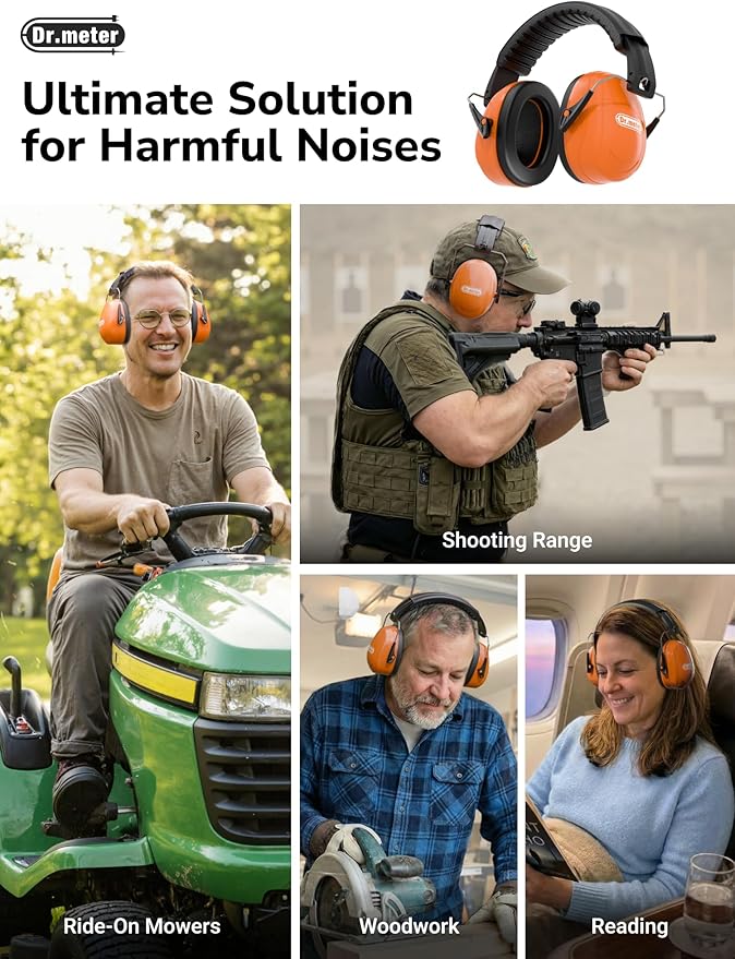 Dr.meter Noise Reduction Ear Muffs, Ear Protection Noise Cancelling Headphones - Image 4