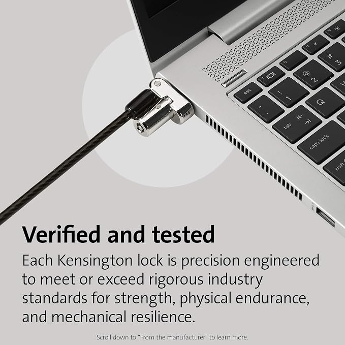 Kensington Universal 3-in-1 Keyed Laptop Locking Cable, Computer Security Keyed - Image 5