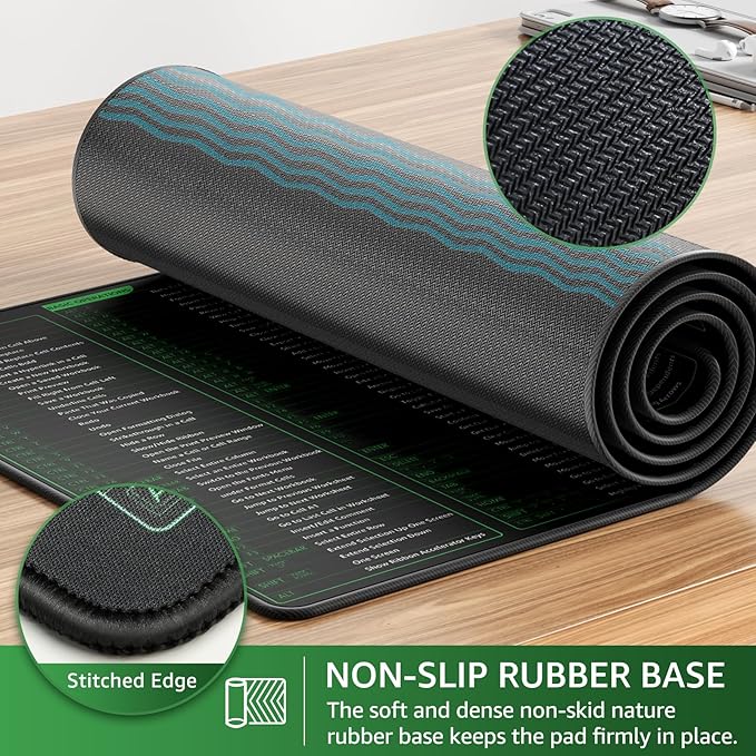 KTRIO Excel Shortcuts Mousepad Desk Mat, Superior Micro-Weave Cloth - Image 4