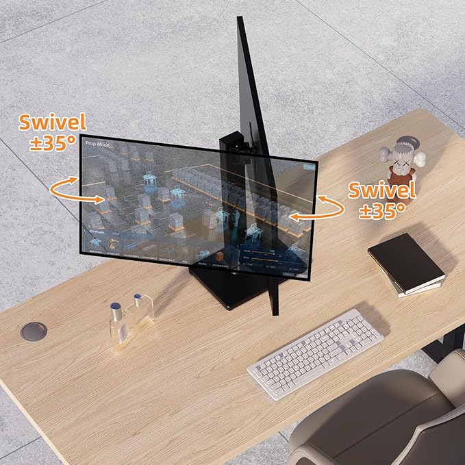 Suptek Single LCD Computer Monitor Free-Standing Desk Stand Mount Riser - Image 5