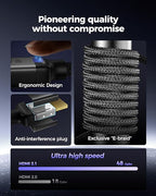 Silkland 1FT Short 10K 8K HDMI 2.1 Cable, Ultra High Speed HDMI Cable 48Gbps - Image 3